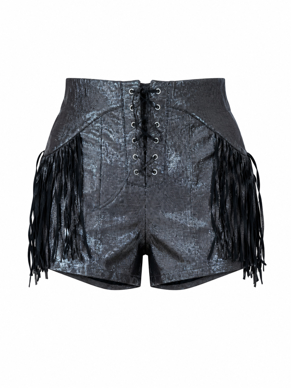 Wonderwest - Macrame Foiled Suede Shorts - Size S (New With Tags)
